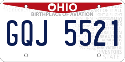 OH license plate GQJ5521