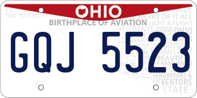 OH license plate GQJ5523