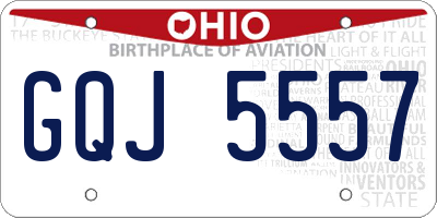 OH license plate GQJ5557