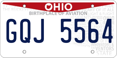 OH license plate GQJ5564