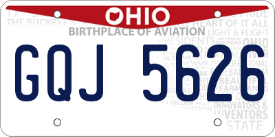 OH license plate GQJ5626