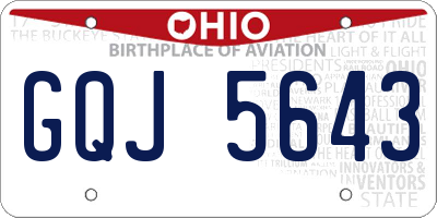OH license plate GQJ5643