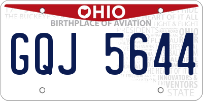 OH license plate GQJ5644