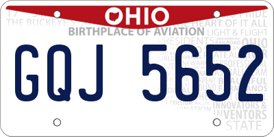 OH license plate GQJ5652