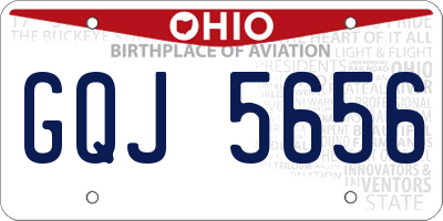 OH license plate GQJ5656