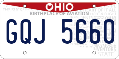 OH license plate GQJ5660