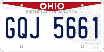 OH license plate GQJ5661
