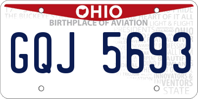 OH license plate GQJ5693