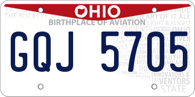 OH license plate GQJ5705
