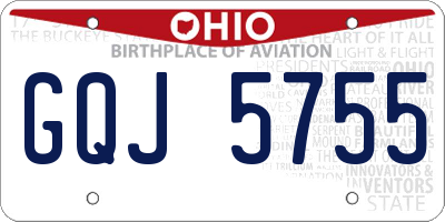 OH license plate GQJ5755
