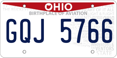 OH license plate GQJ5766