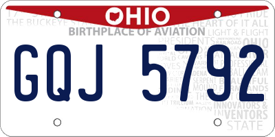 OH license plate GQJ5792