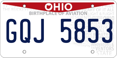 OH license plate GQJ5853