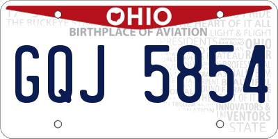 OH license plate GQJ5854