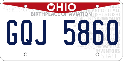 OH license plate GQJ5860