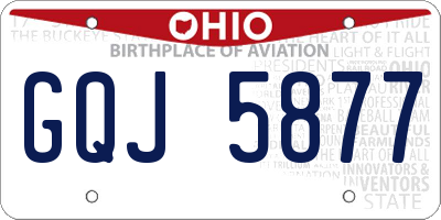 OH license plate GQJ5877