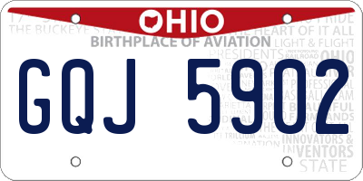 OH license plate GQJ5902