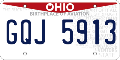 OH license plate GQJ5913