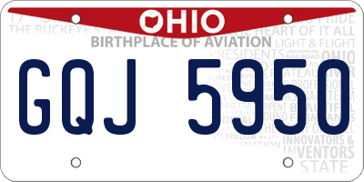 OH license plate GQJ5950