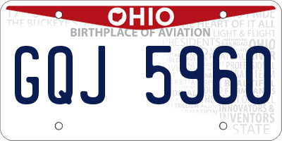 OH license plate GQJ5960