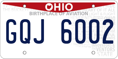 OH license plate GQJ6002