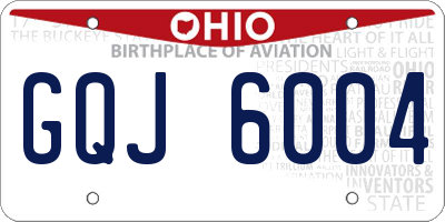 OH license plate GQJ6004