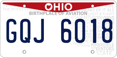 OH license plate GQJ6018