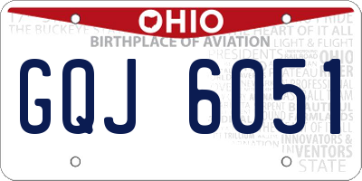 OH license plate GQJ6051