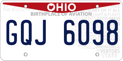 OH license plate GQJ6098