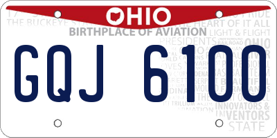 OH license plate GQJ6100