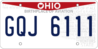 OH license plate GQJ6111