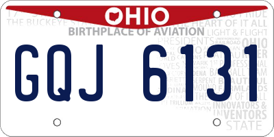 OH license plate GQJ6131