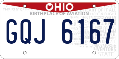 OH license plate GQJ6167