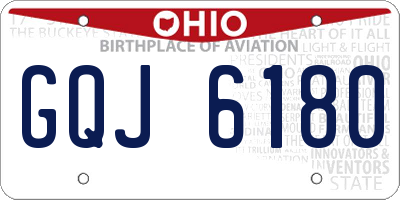 OH license plate GQJ6180