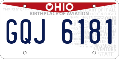 OH license plate GQJ6181