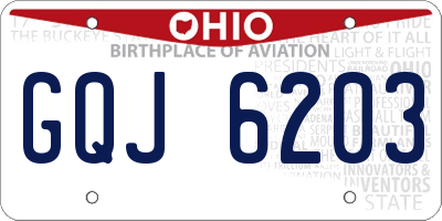 OH license plate GQJ6203