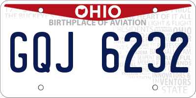 OH license plate GQJ6232