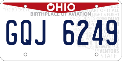 OH license plate GQJ6249