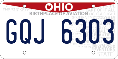 OH license plate GQJ6303
