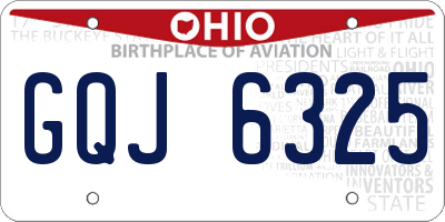 OH license plate GQJ6325