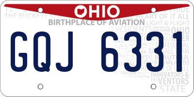 OH license plate GQJ6331