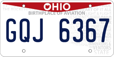 OH license plate GQJ6367