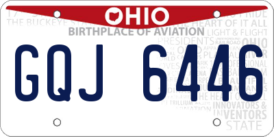 OH license plate GQJ6446