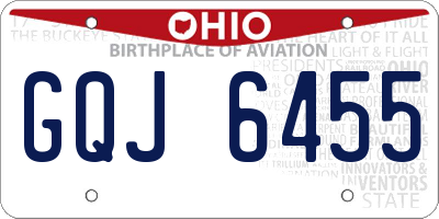 OH license plate GQJ6455