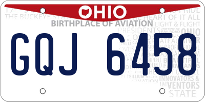 OH license plate GQJ6458