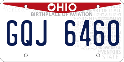 OH license plate GQJ6460