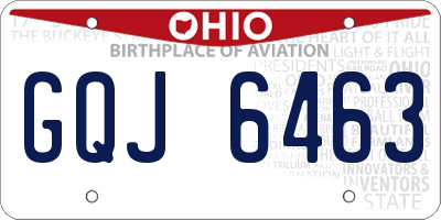 OH license plate GQJ6463