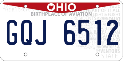 OH license plate GQJ6512