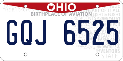 OH license plate GQJ6525