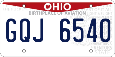 OH license plate GQJ6540